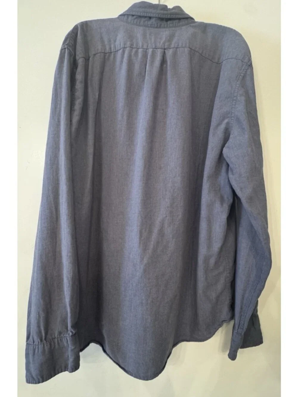 J.Crew Shirt Mens XL Blue Linen Cotton Twill Slim Fit Button Down Long Sleeve